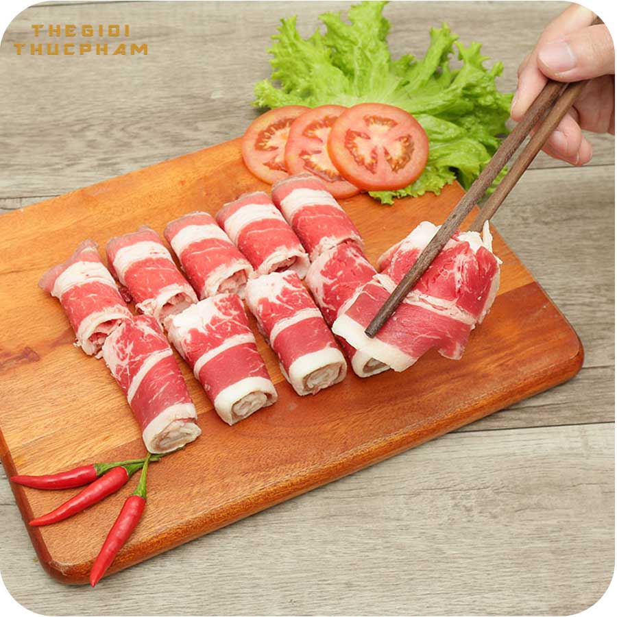 Thịt bò ba rọi bào thẳng thượng hạng 500gr Thịt bò ba rọi bào thẳng thượng hạng 500gr