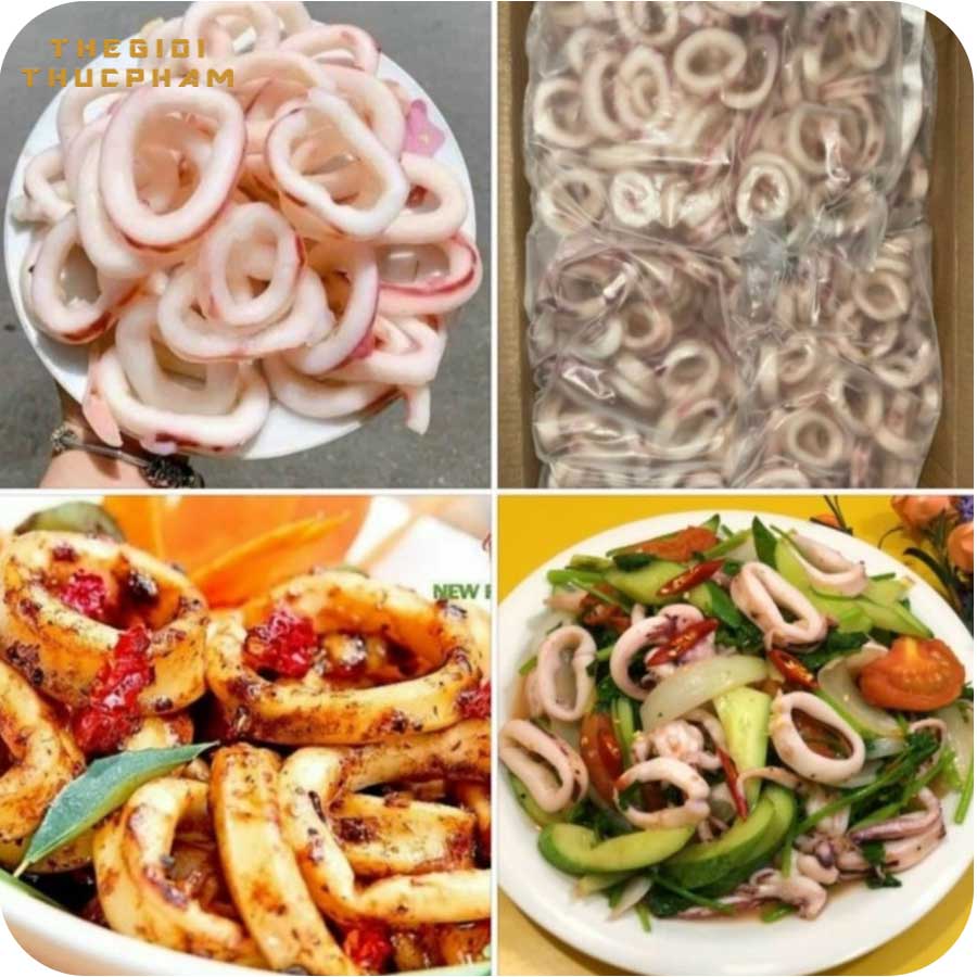 Mực cắt ống khoanh net6 thượng hạng 1kg
