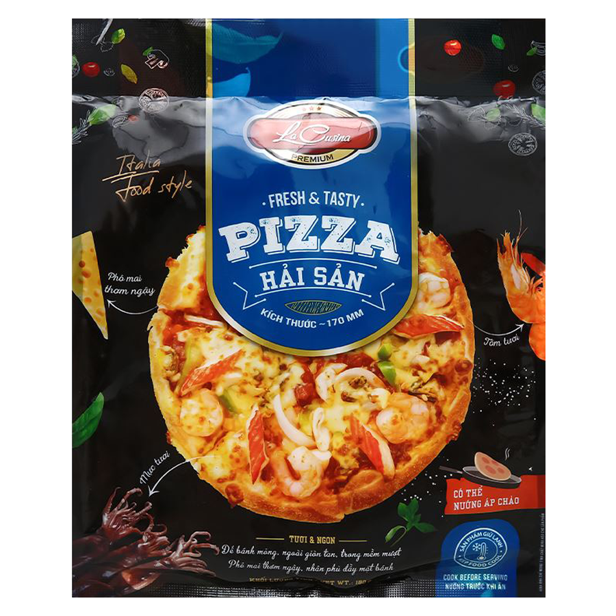 Pizza hải sản La Cusina thượng hạng 180gr Pizza hải sản La Cusina thượng hạng 180gr