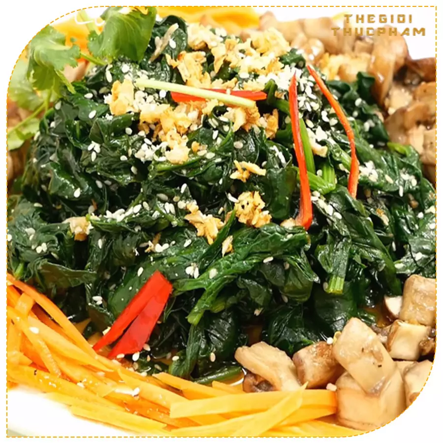 Thegioithucpham.com.vn | Cải bó xôi xào nấm thơm ngon