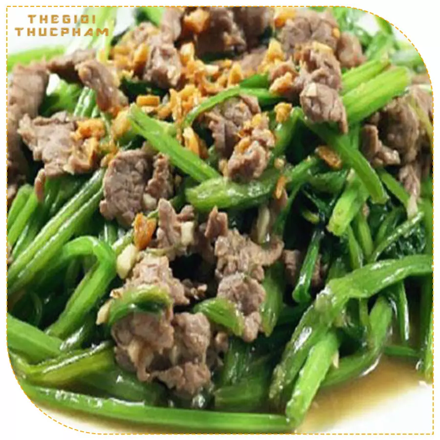 Thegioithucpham.com.vn | Cải bó xôi xào thịt bò thơm ngon
