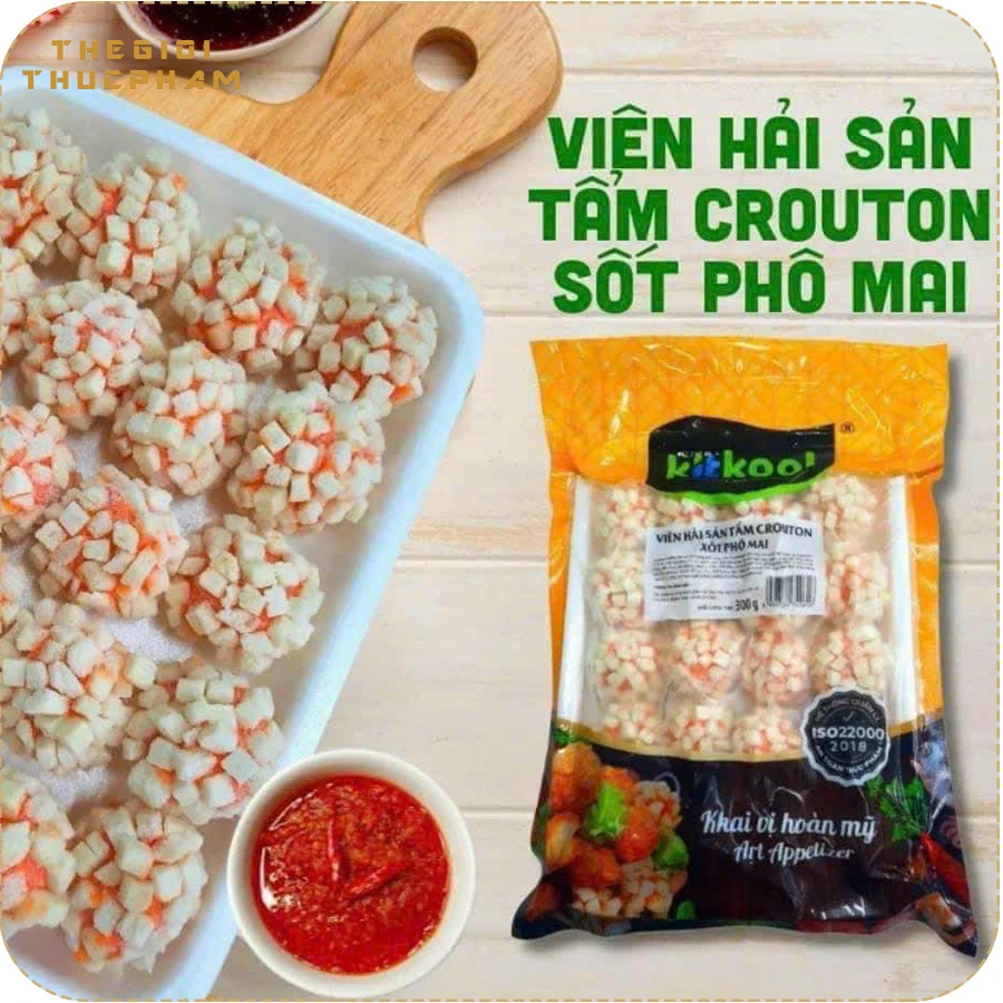 Viên hải sản tẩm cốm xốt phô mai | Thế Giới Thực Phẩm Viên hải sản tẩm cốm xốt phô mai | Thế Giới Thực Phẩm